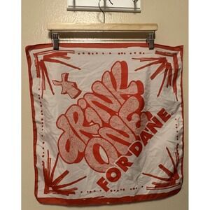Drink One for Dane Dutch Brothers Coffee Bandana ALS Awareness Scarf Red‎ White